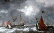 Bonaventura Peeters Sea storm with sailing ships oil painting picture wholesale